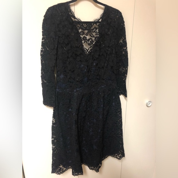 pretty black lace dresses Princesa Black Lace Drop Waist Maxi Dress - XS Size - Women's Dresses main image 0